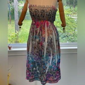 Anthropologie Lapis Crinkle Tube Dress/Skirt Multicolored OS EUC